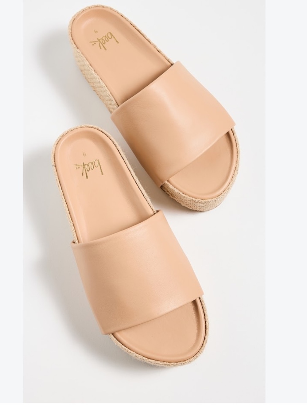 beek Beige Slide Sandals with Espadrille Platform - Picture 3 of 7